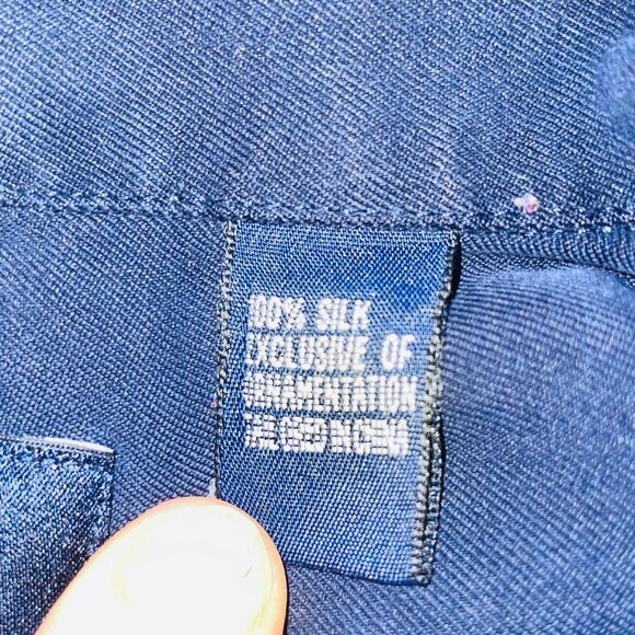 Nat Nast Shirt Mens XL Blue Embroidered Button Up Silk Camp Luxury Originals - Picture 13 of 15